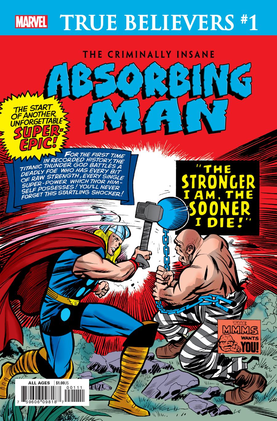 True Believers Criminally Insane Absorbing Man #1