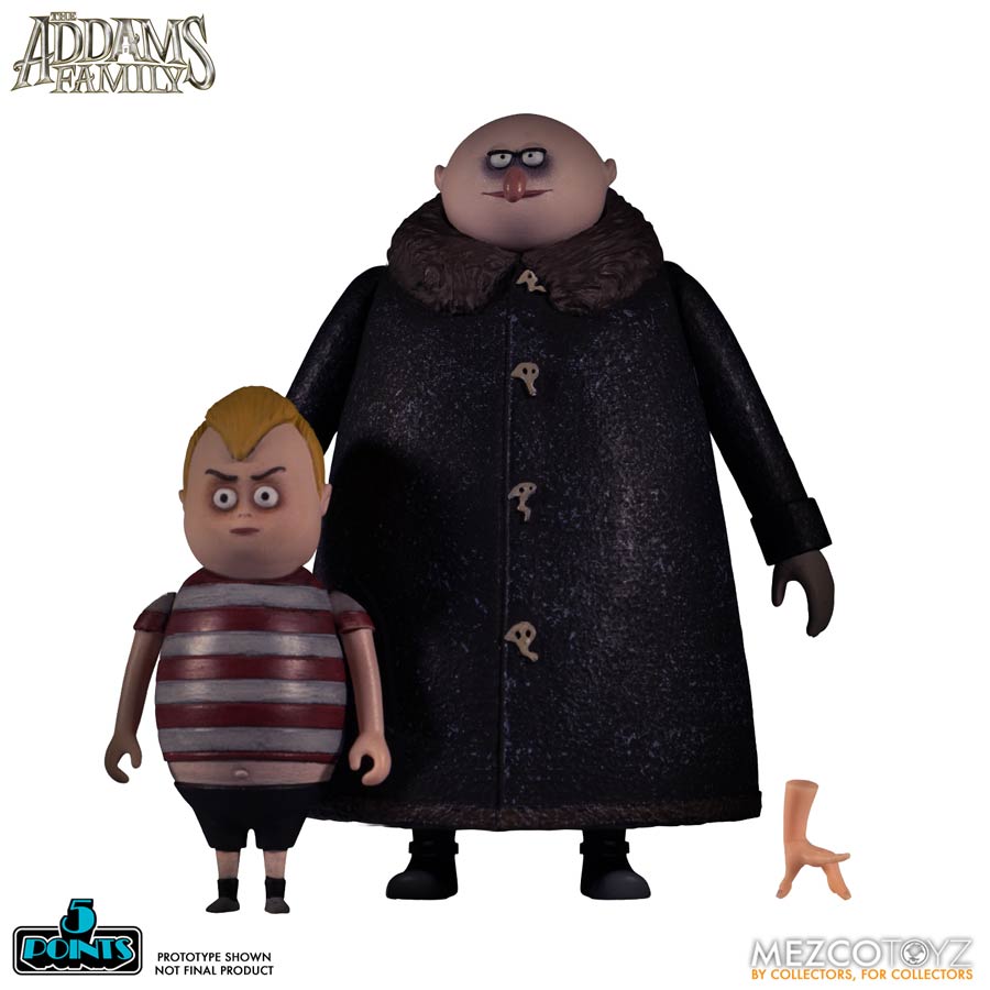 Mezco 5 Points Action Figure 2-Pack - Addams Family Uncle Fester And Pugsley