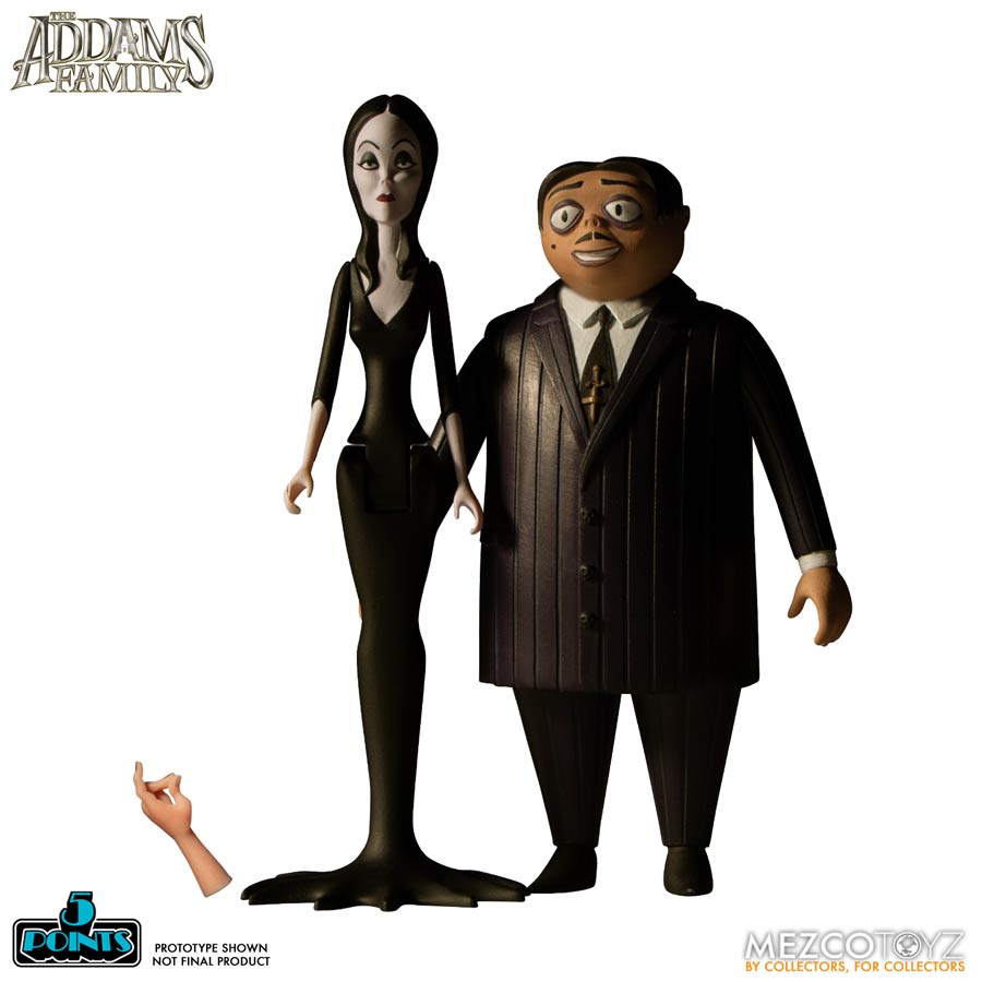 Mezco 5 Points Action Figure 2-Pack - Addams Family Gomez And Morticia