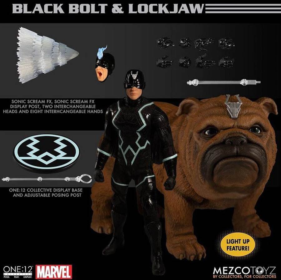 One-12 Collective Marvel Black Bolt And Lockjaw Action Figure Set
