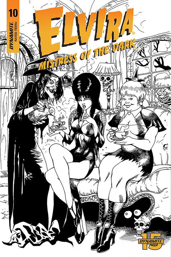 Elvira Mistress Of The Dark Vol 2 #10 Cover G Incentive Roberto Castro Black & White Cover