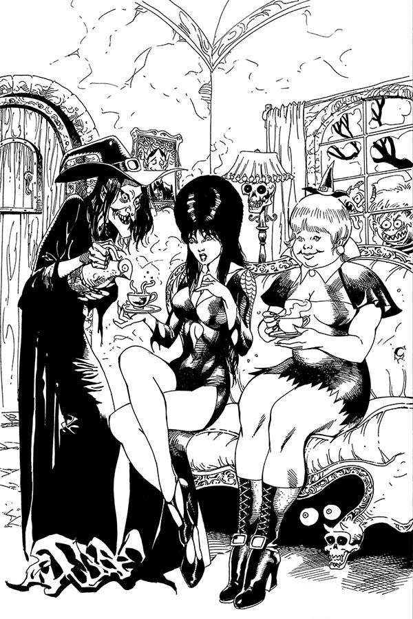 Elvira Mistress Of The Dark Vol 2 #10 Cover J Incentive Roberto Castro Black & White Virgin Cover