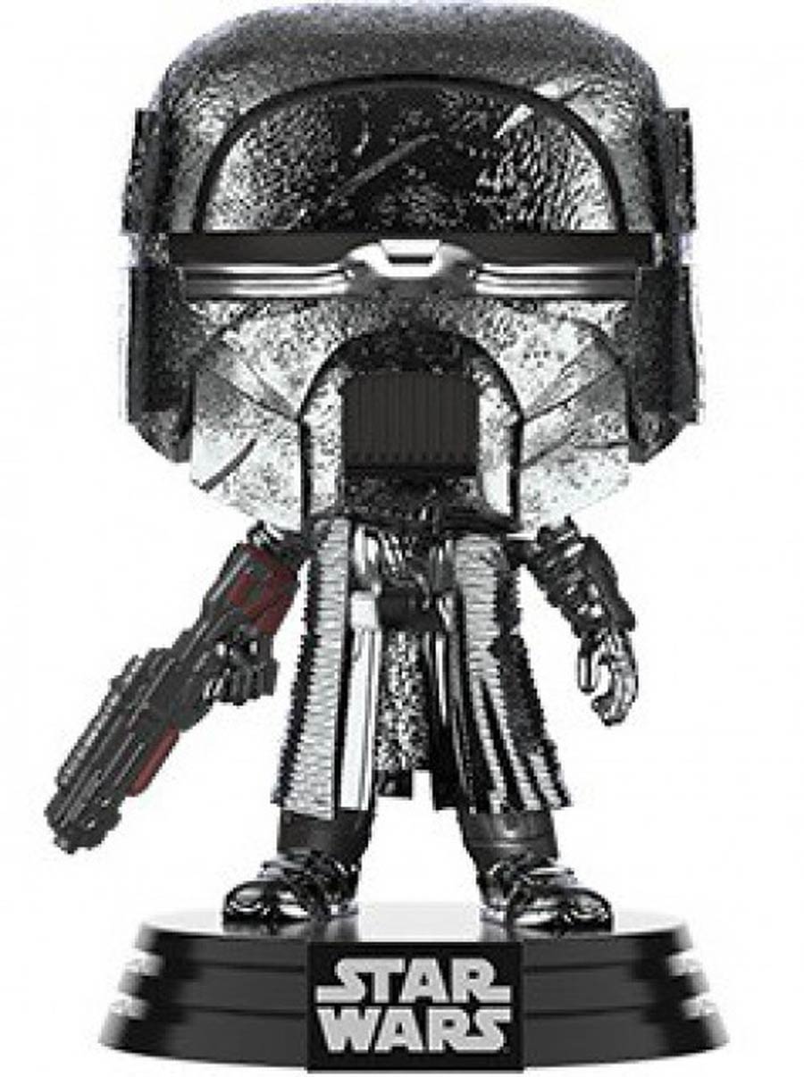 POP Star Wars Star Wars The Rise Of Skywalker Hematite Chrome Knight Of Ren Blaster Vinyl Bobble Head