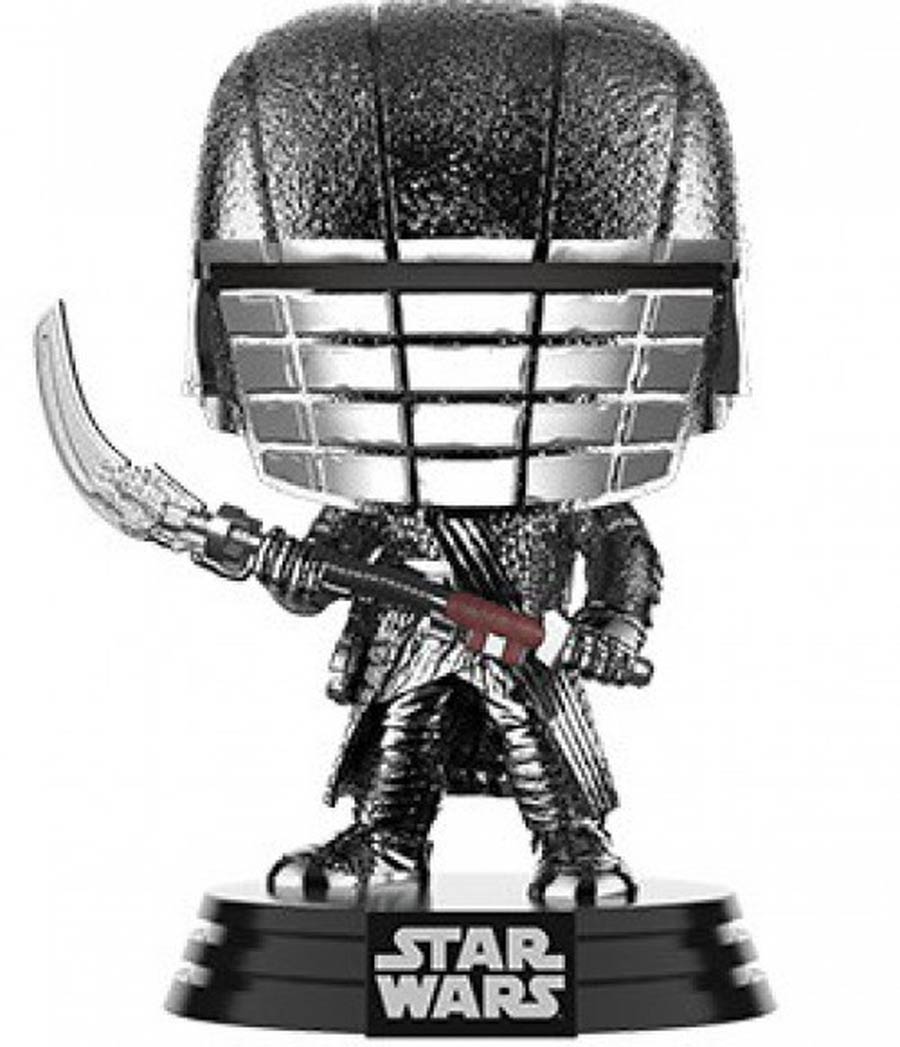 POP Star Wars Star Wars The Rise Of Skywalker Hematite Chrome Knight Of Ren Scythe Vinyl Bobble Head
