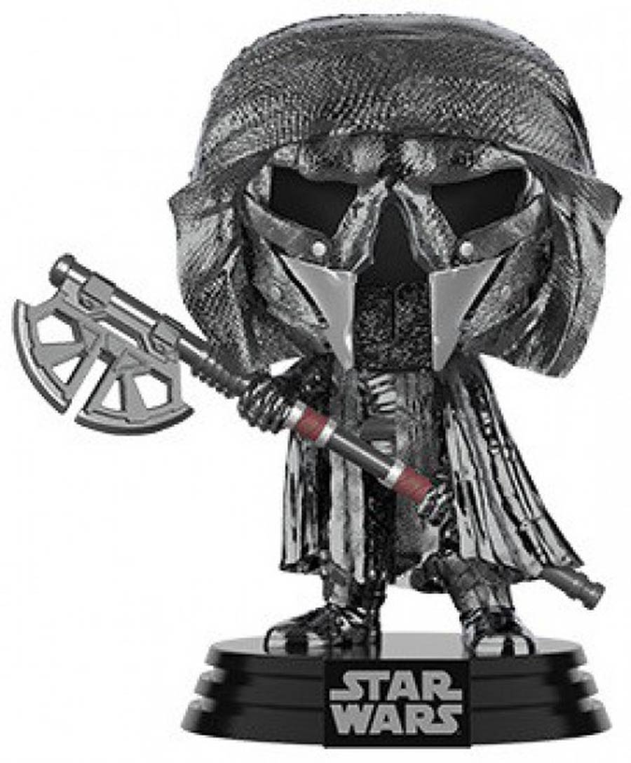 POP Star Wars Star Wars The Rise Of Skywalker Hematite Chrome Knight Of Ren Axe Vinyl Bobble Head