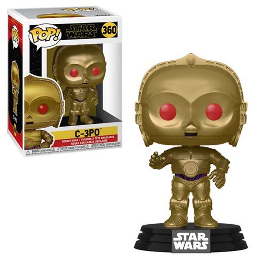 POP Star Wars Star Wars The Rise Of Skywalker Metallic C-3PO Red Eyes Vinyl Bobble Head