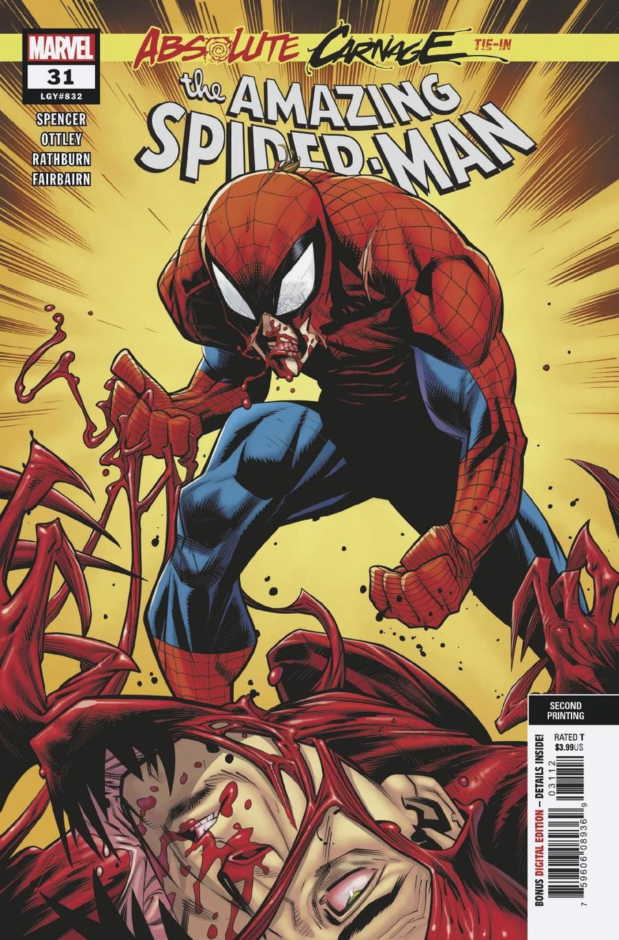 Amazing Spider-Man Vol 5 #31 Cover D 2nd Ptg Ryan Ottley Variant Cover (Absolute Carnage Tie-In)