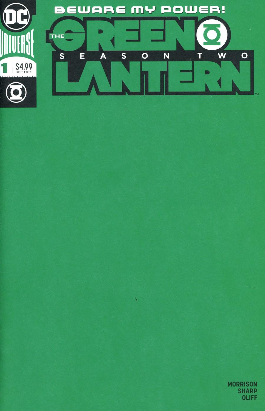 Green Lantern Vol 6 Season 2 #1 Cover C Variant Green Blank Cover