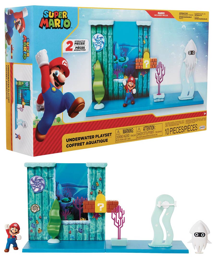 Nintendo Super Mario 2.5-Inch Figure Underwater Playset Case