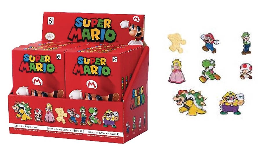 Super Mario Collector Enamel Pin 24-Piece Assortment Display