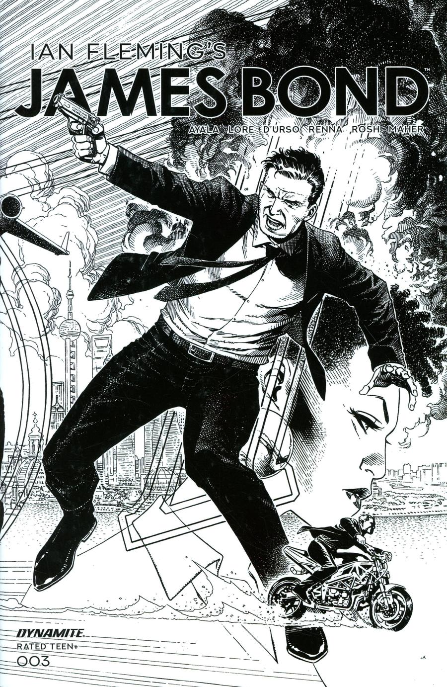 James Bond Vol 3 #3 Cover B Incentive Jim Cheung Black & White Cover