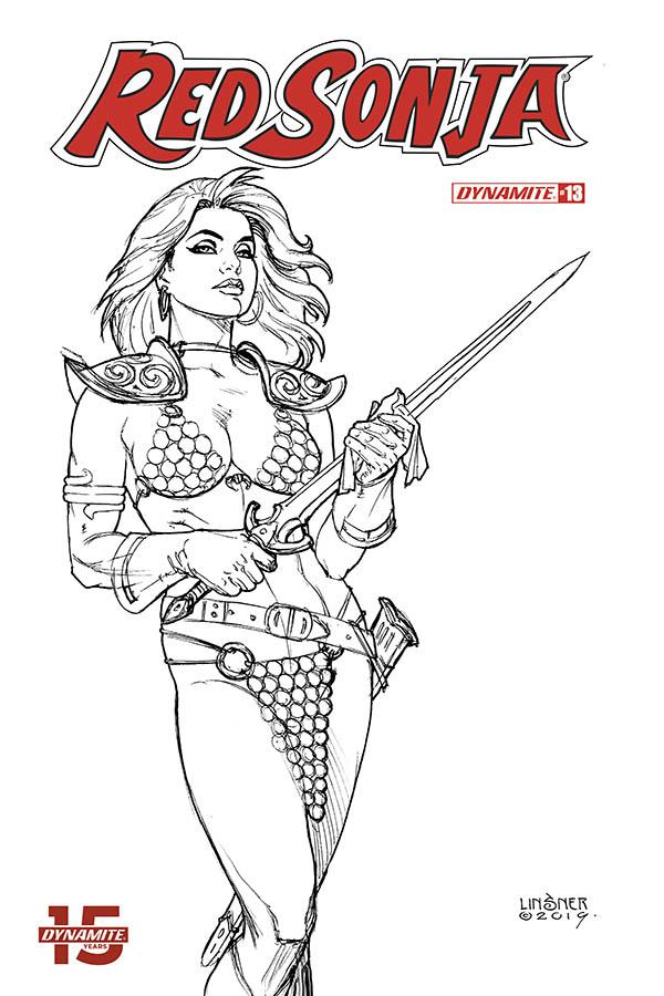 Red Sonja Vol 8 #13 Cover O Incentive Joseph Michael Linsner Black & White Cover