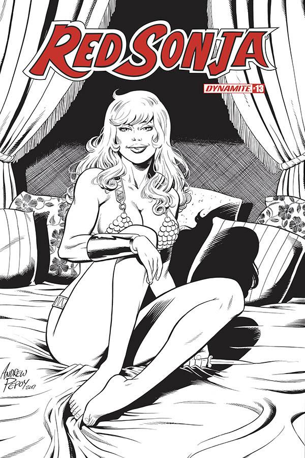 Red Sonja Vol 8 #13 Cover R Incentive Pepoy Seduction Black & White Cover