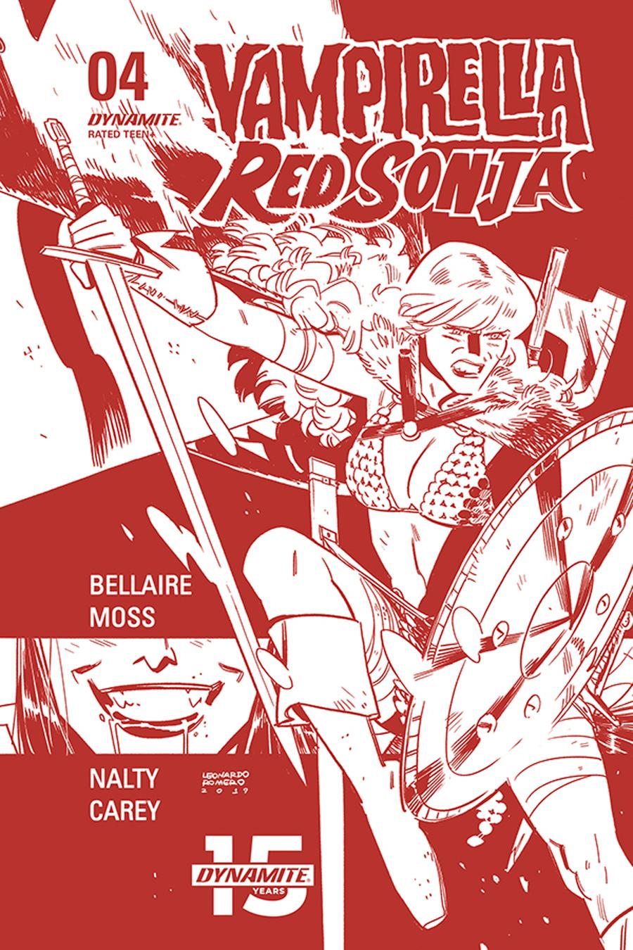 Vampirella Red Sonja #4 Cover K Incentive Leonardo Romero Tint Cover