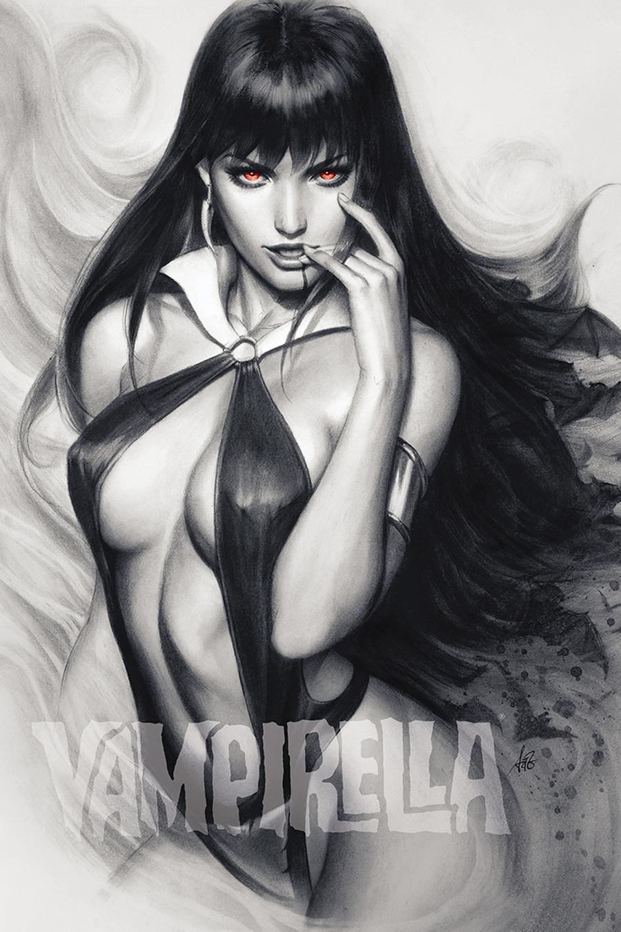 Vampirella Vol 8 #6 Cover K Incentive Stanley Artgerm Lau Charcoal With Red Eyes Cover