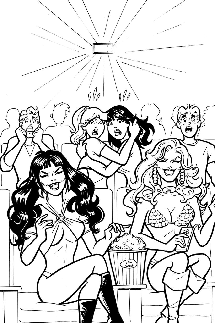 Red Sonja And Vampirella Meet Betty And Veronica #7 Cover I Incentive Dan Parent Virgin Black & White Cover