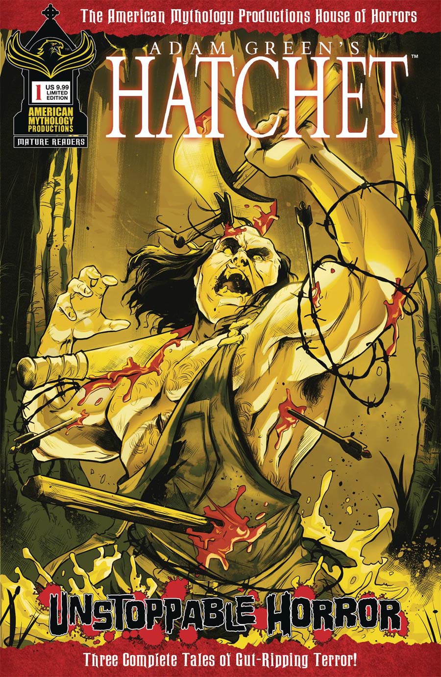 Adam Greens Hatchet Unstoppable Horror #1 Cover C Limited Edition Vincenzo Carratu Bloody Horror Cover