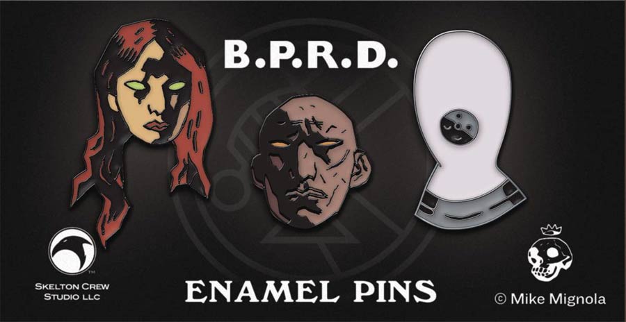 Hellboy BPRD Limited Edition 3-Pack Enamel Pin 4-Piece Assortment Case