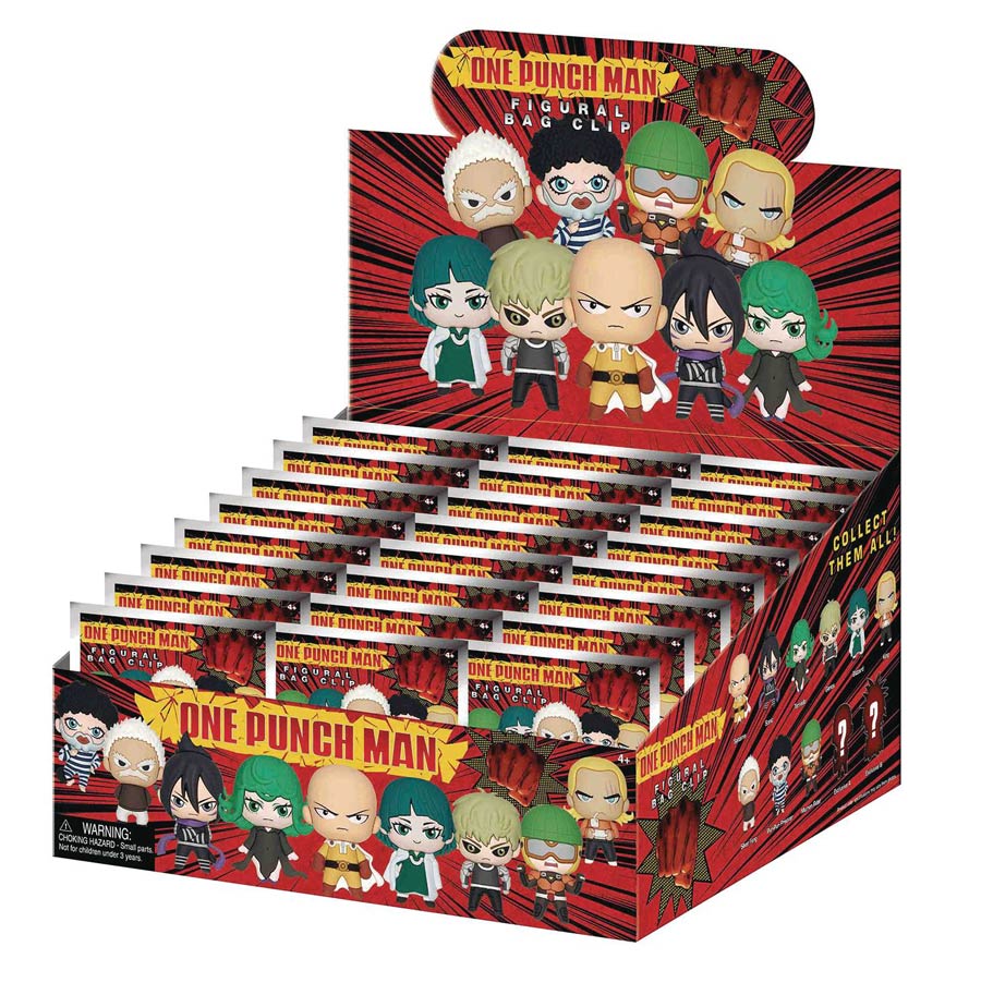 One-Punch Man 3D Foam Bag Clip Blind Mystery Box 24-Piece Display