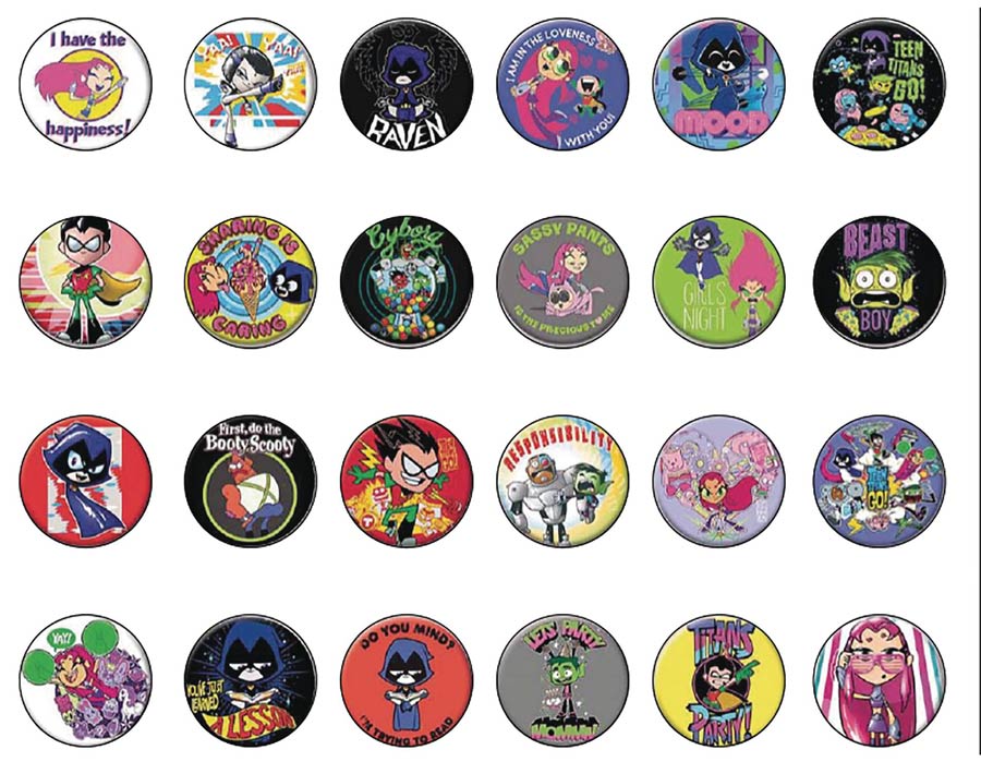Teen Titans Previews Exclusive Button 144-Piece Assortment Case