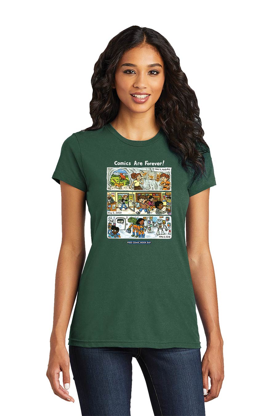 FCBD 2020 Commemorative Artist Jeffrey Brown Forest Green Women T-Shirt Large