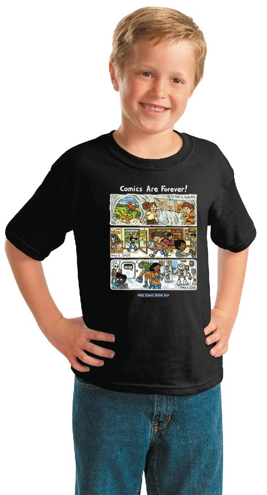 FCBD 2020 Commemorative Artist Jeffrey Brown Black Youth T-Shirt Large