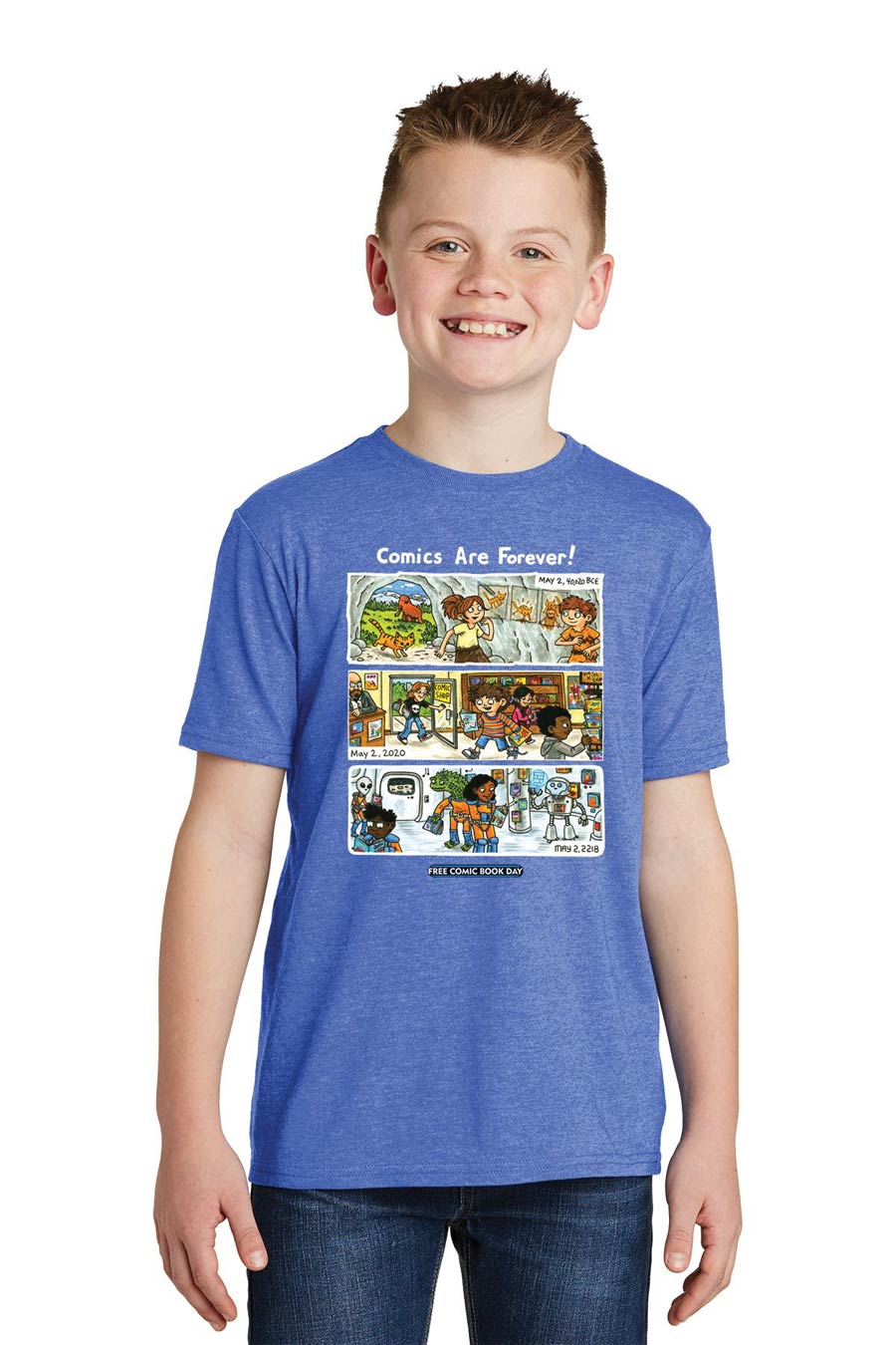 FCBD 2020 Commemorative Artist Jeffrey Brown Blue Youth T-Shirt Large