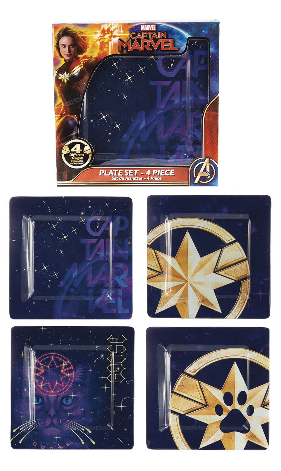 Captain Marvel Goose Melamine Plate 4-Piece Set