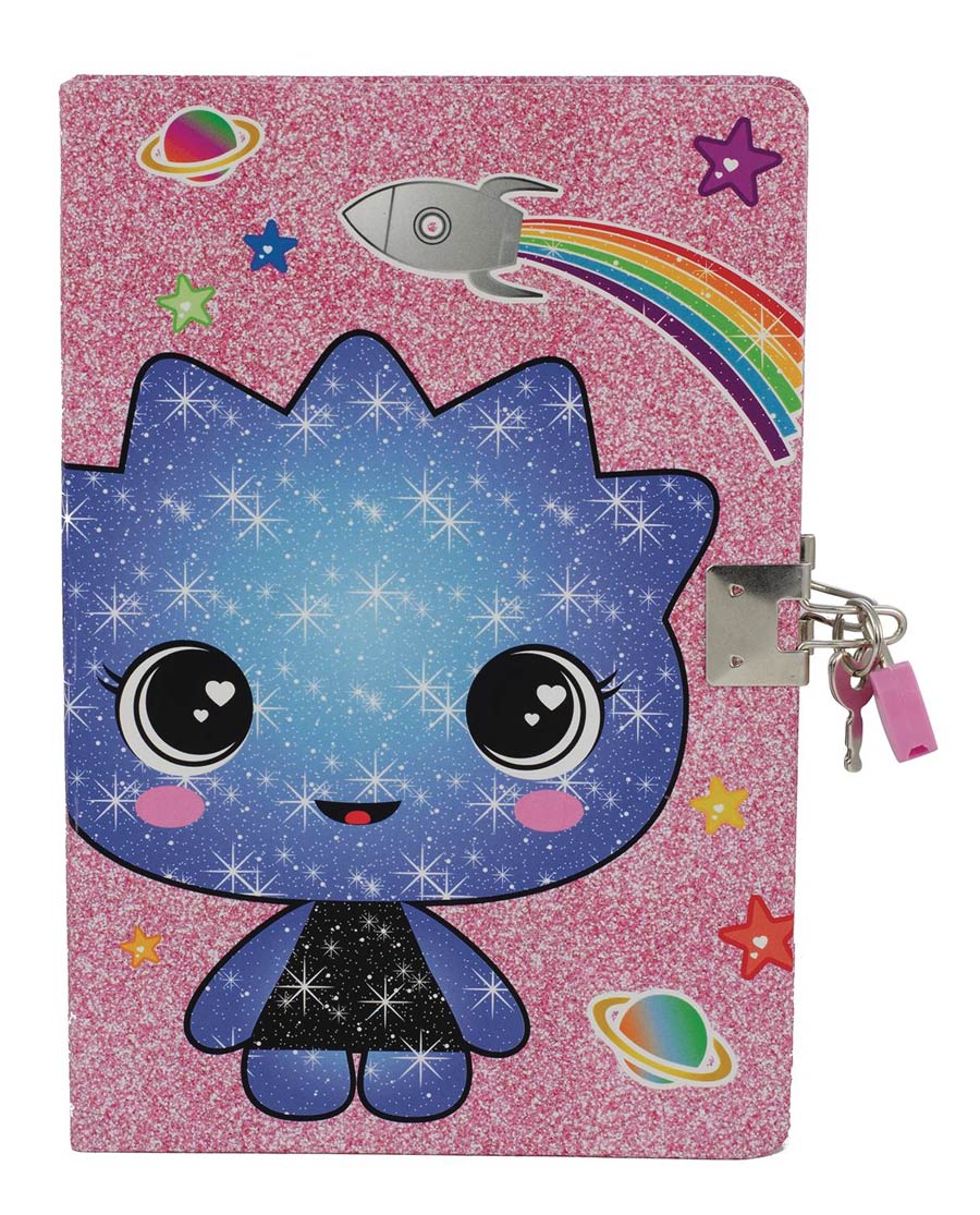 Glitter Galaxy Pink Journal With Lock