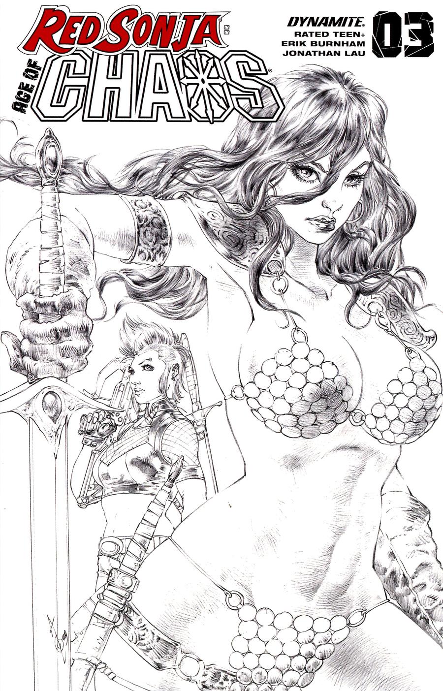 Red Sonja Age Of Chaos #3 Cover T Incentive Alan Quah Pure Pencil Sketch Virgin Cover