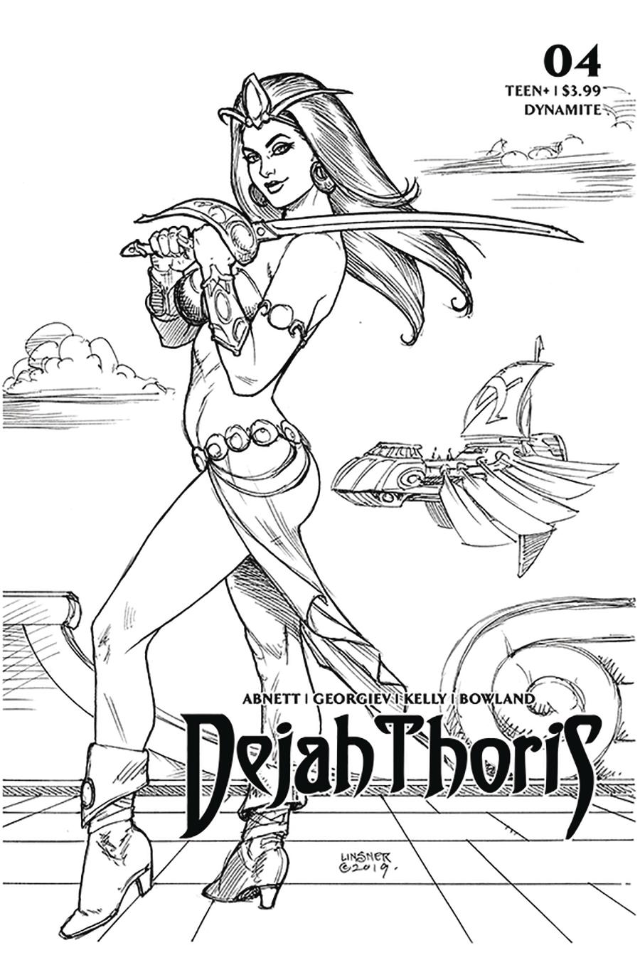 Dejah Thoris Vol 3 #4 Cover M Incentive Joseph Michael Linsner Black & White Cover