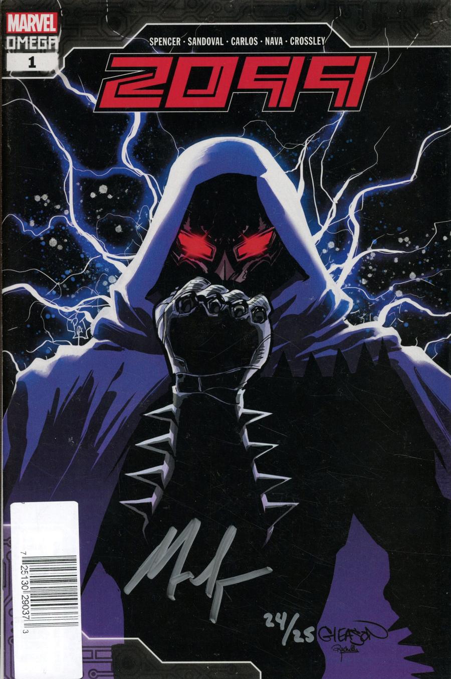 2099 Omega One Shot Cover D DF Signed By Nick Spencer