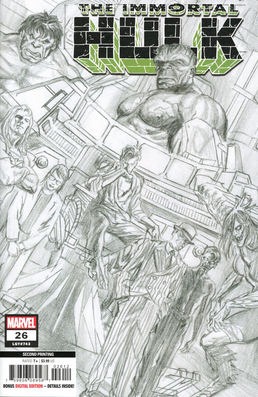 Immortal Hulk #26 Cover B 2nd Ptg Variant Alex Ross Cover