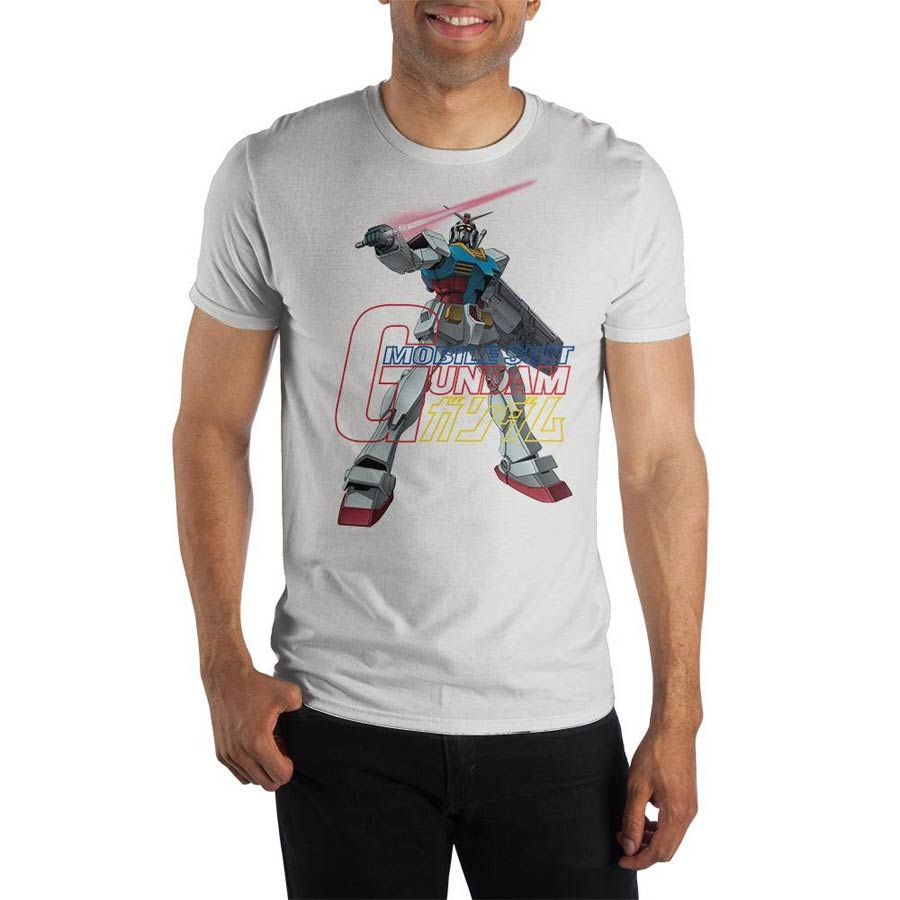 Gundam Mobile Suit Gundam White T-Shirt Large
