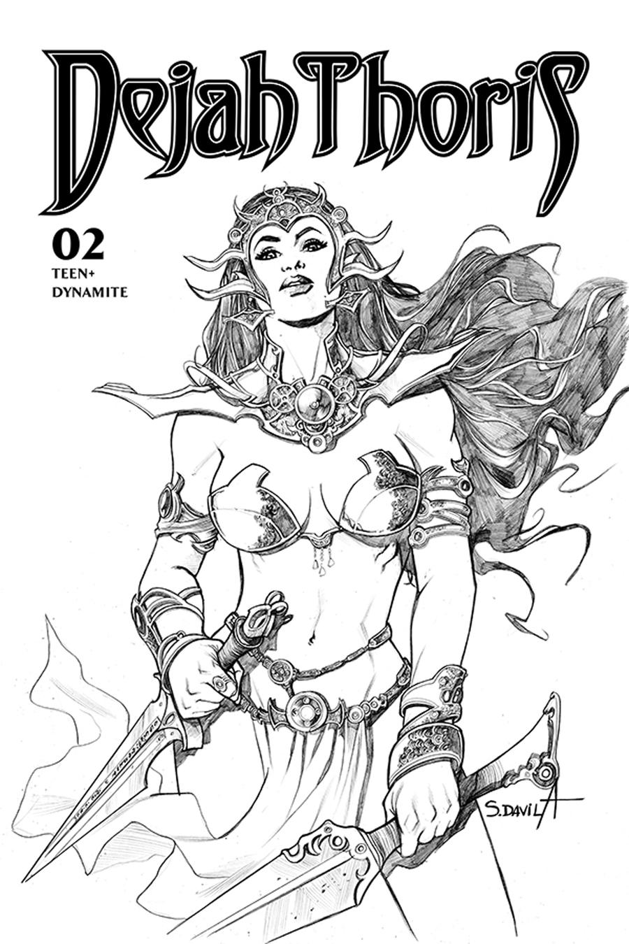 Dejah Thoris Vol 3 #2 Cover G Incentive Sergio Davila Black & White Cover