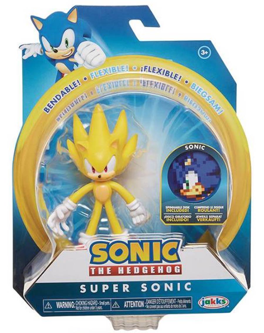 Sonic The Hedgehog 4-Inch Basic Action Figure With Accessory Wave 2 - Super Sonic