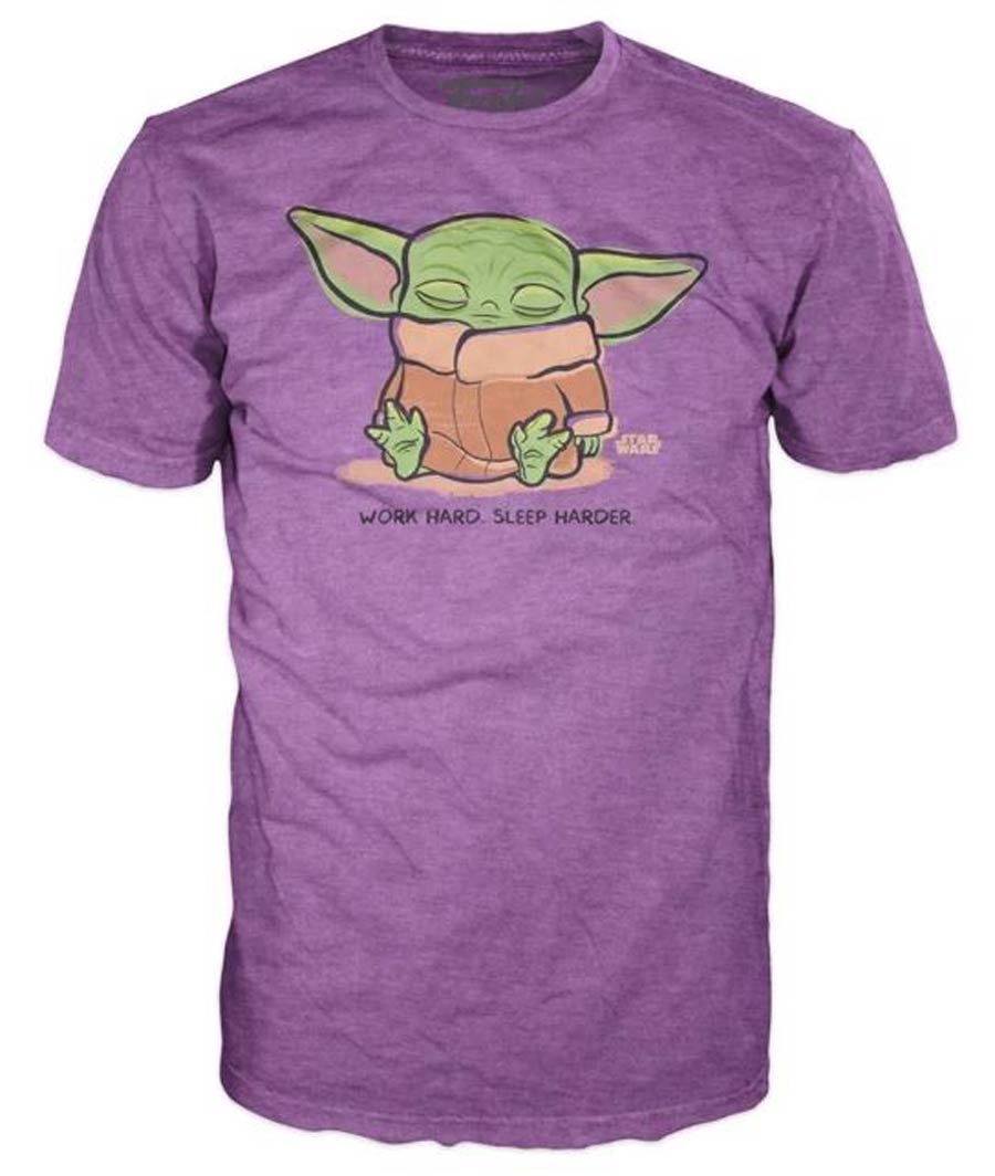 Super Cute Tees Star Wars The Mandalorian The Child Sleeping Purple T-Shirt X-Small