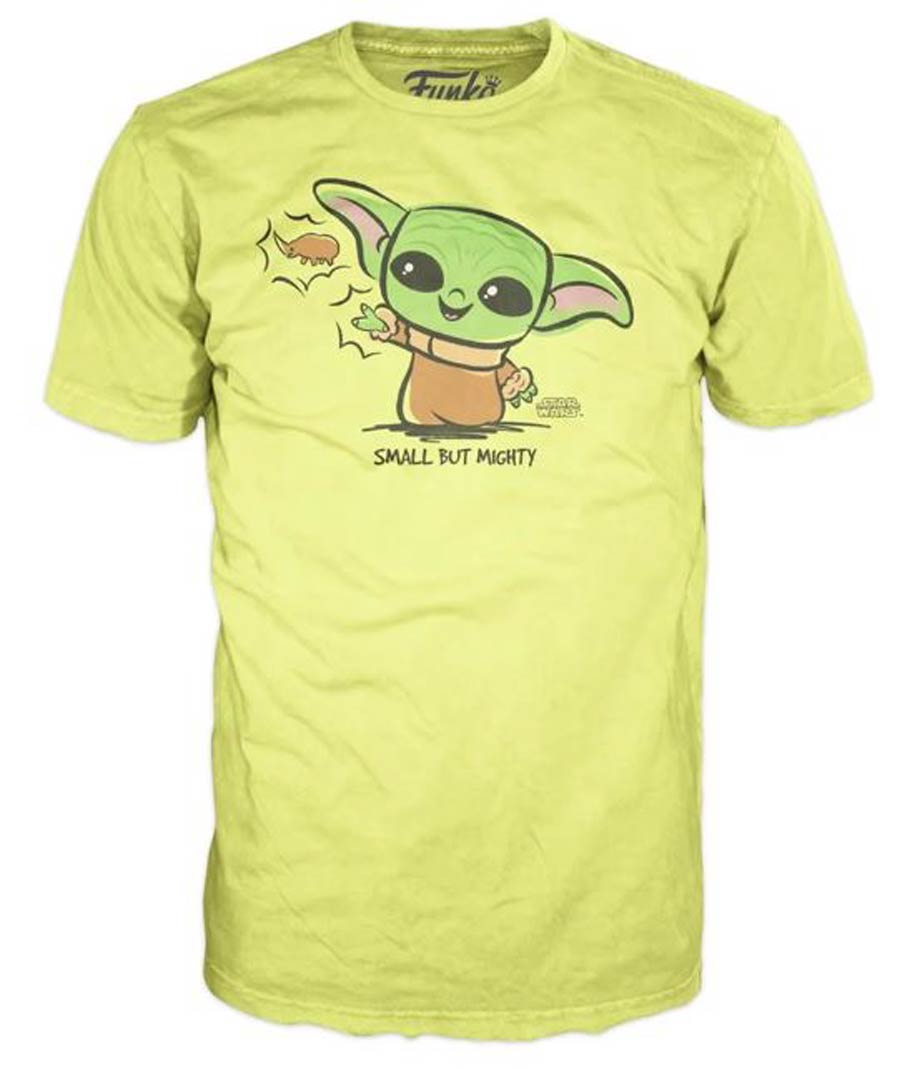 Super Cute Tees Star Wars The Mandalorian The Child Small But Mighty Yellow T-Shirt Large