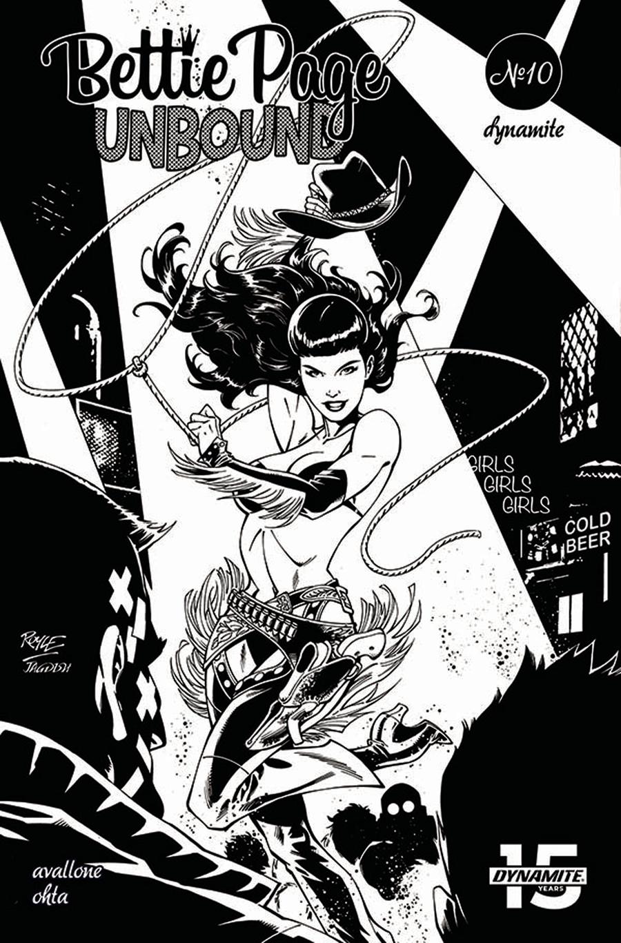 Bettie Page Unbound #10 Cover H Incentive John Royle Black & White Variant Cover