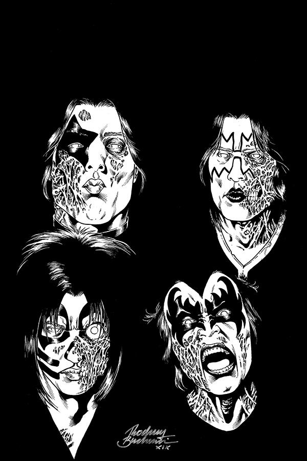 KISS Zombies #3 Cover I Incentive Rodney Buchemi Virgin Black & White Cover