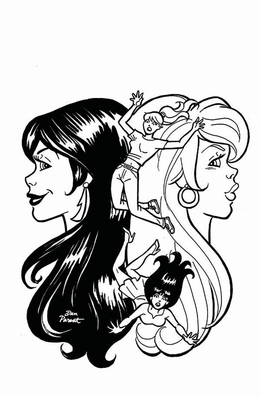 Red Sonja And Vampirella Meet Betty And Veronica #8 Cover H Incentive Dan Parent Virgin Black & White Cover