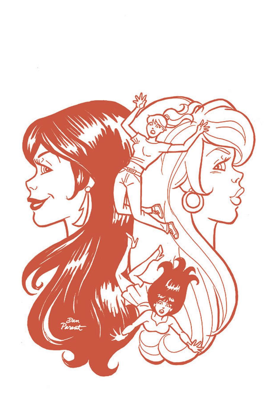 Red Sonja And Vampirella Meet Betty And Veronica #8 Cover I Incentive Dan Parent Virgin Red Tint Cover