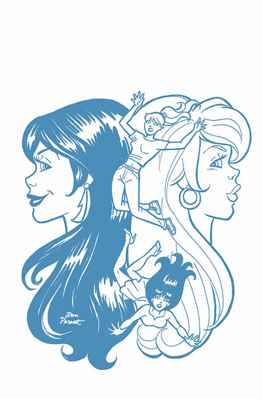 Red Sonja And Vampirella Meet Betty And Veronica #8 Cover K Incentive Dan Parent Virgin Blue Tint Cover