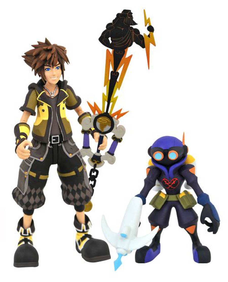 Kingdom Hearts III Select Series 2 Action Figure - Guardian With Air Soldier & Heros Origin Keyblade