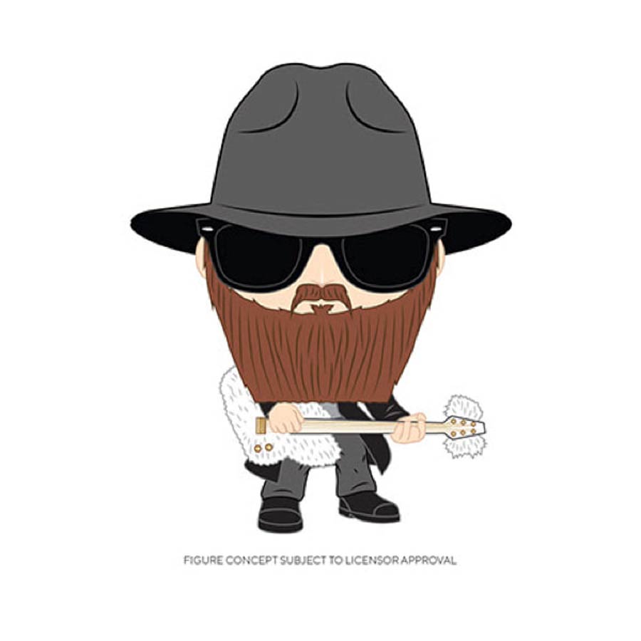 POP Rocks ZZ Top Billy Gibbons Flocked Vinyl Figure