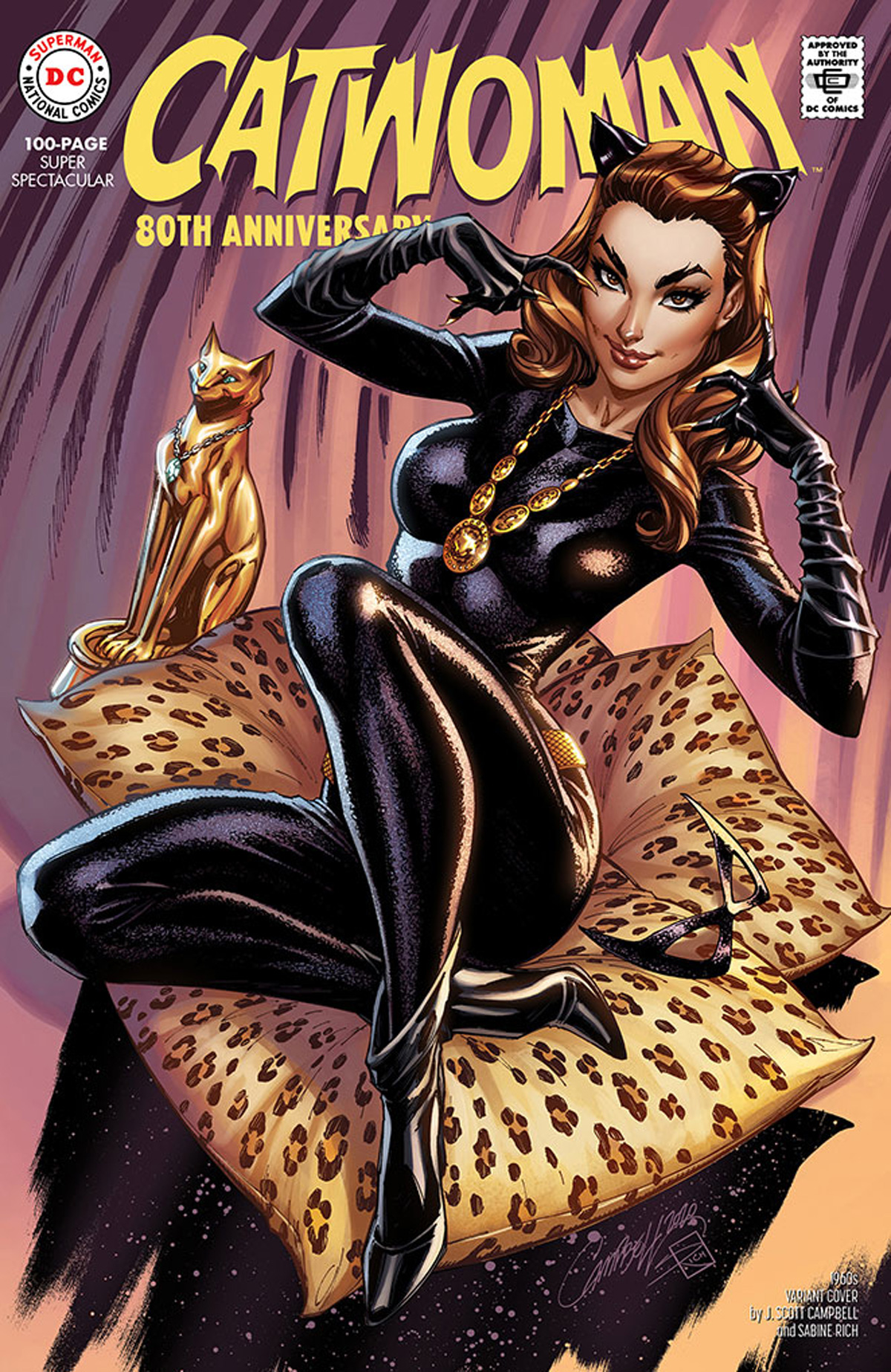 Catwoman 80th Anniversary 100-Page Super Spectacular #1 Cover D Variant J Scott Campbell 1960s Cover