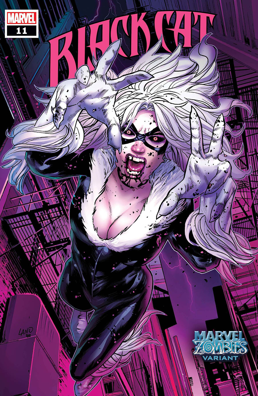 Black Cat #11 Cover B Variant Greg Land Marvel Zombies Cover