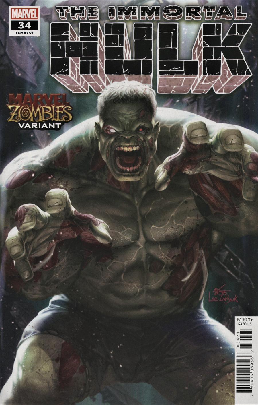 Immortal Hulk #34 Cover B Variant Inhyuk Lee Marvel Zombies Cover