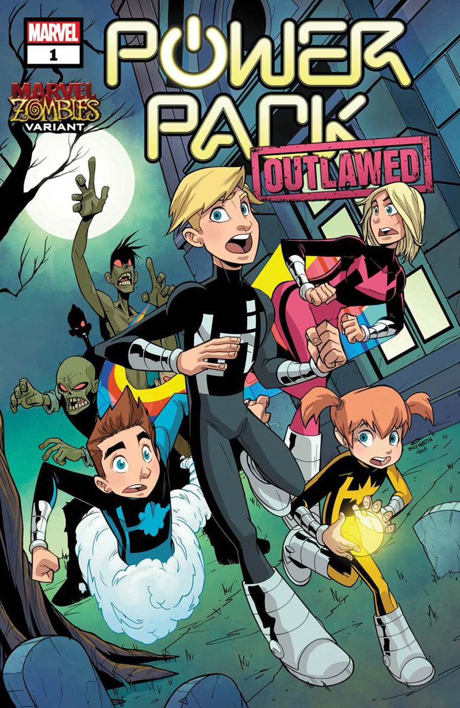 Power Pack Vol 4 #1 Cover B Variant Billy Martin Marvel Zombies Cover (Outlawed Tie-In)