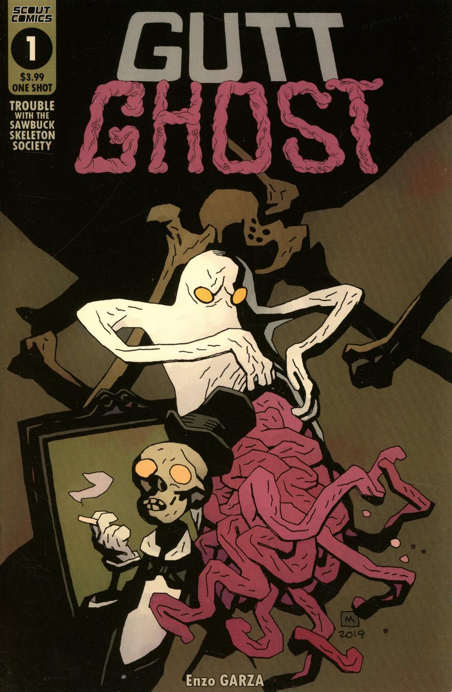 Gutt Ghost Trouble With The Sawbuck Skeleton Society One Shot Cover A Regular Mike Mignola Cover